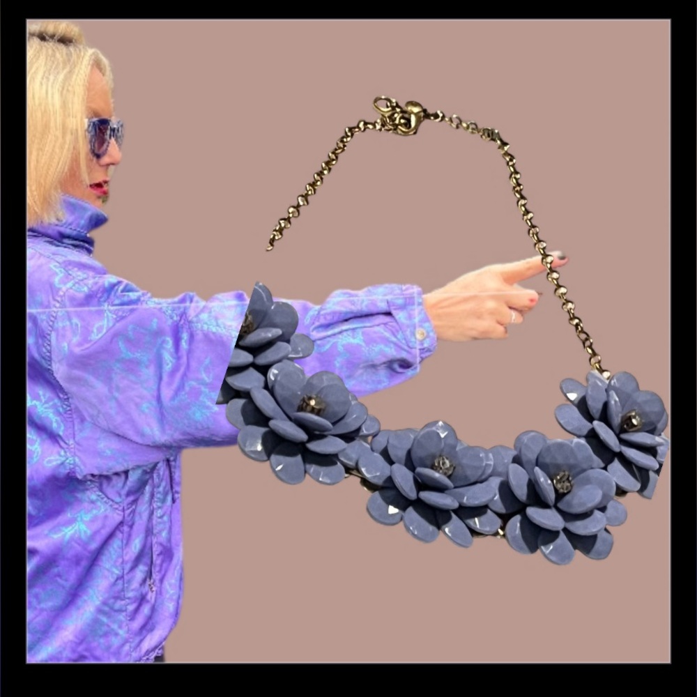 J. Crew Lavender Floral Necklace